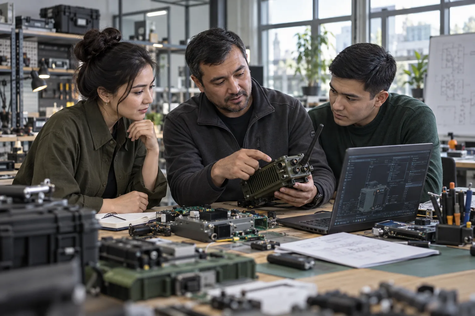 Technical specialists working together